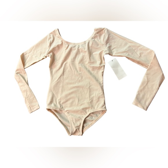 LEVERT pale pink/nude girls size medium long sleeve dance ballet leotard NWT - Picture 1 of 5